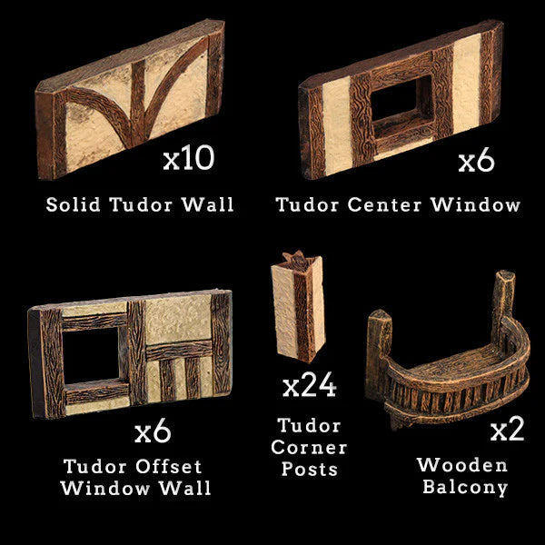 Tudor Wall & Post Add-On Pack (Unpainted)