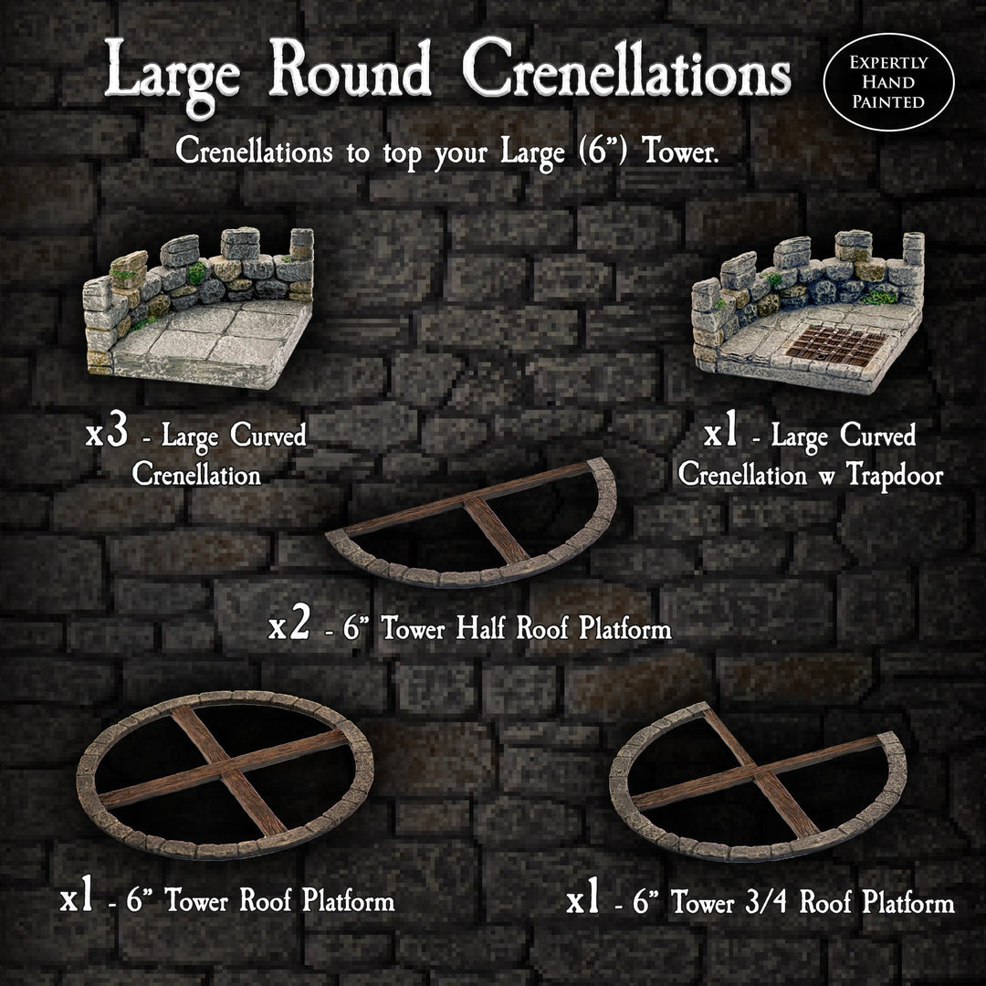 Large Round Crenellations (Painted)
