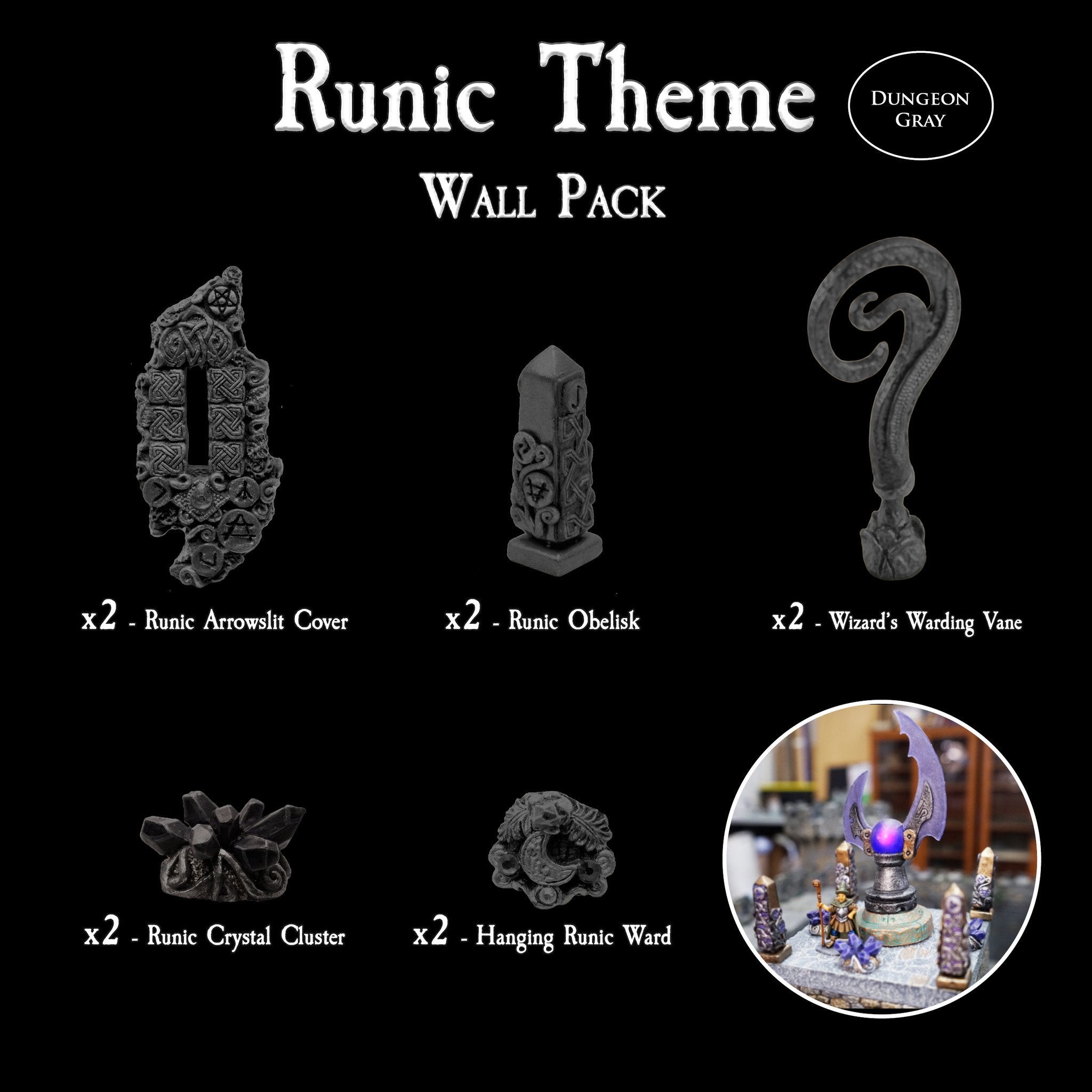 Runic Theme Wall Pack – Dwarven Forge