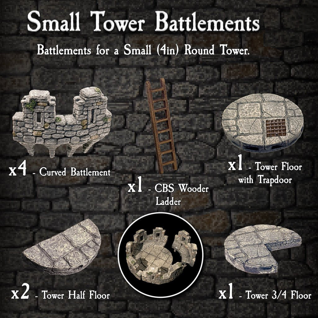Small Tower Battlements (Painted)