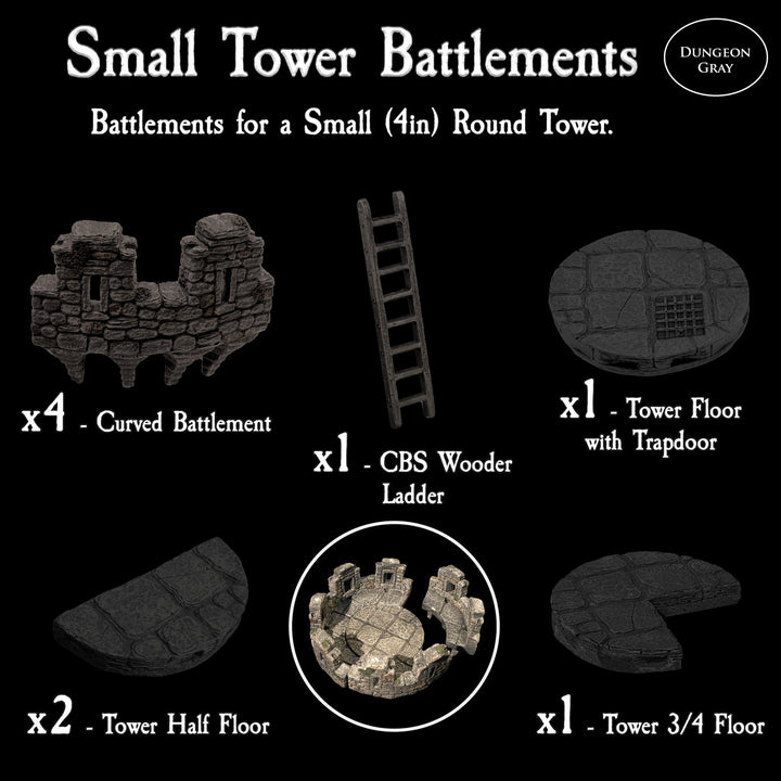 Small Tower Battlements (Unpainted)