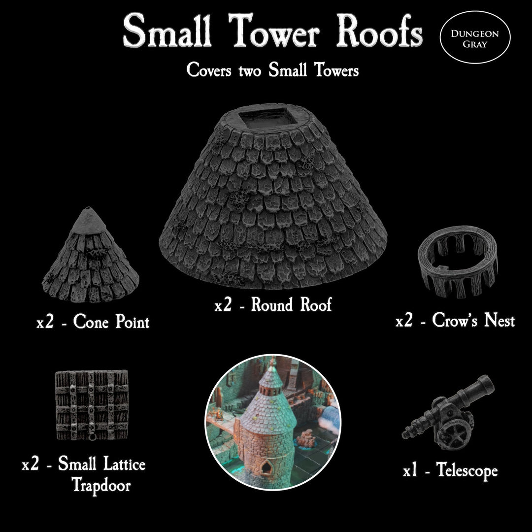 Small Tower Roofs Pack (Unpainted)