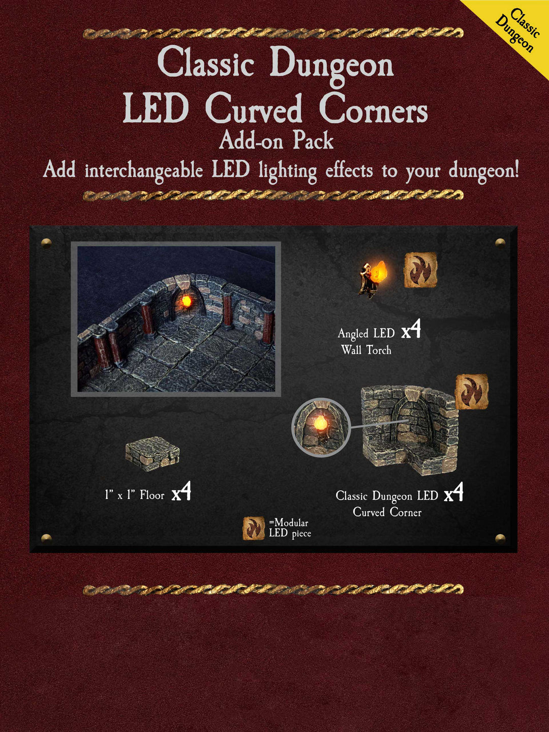 Classic Dungeon LED Curved Corners - Painted