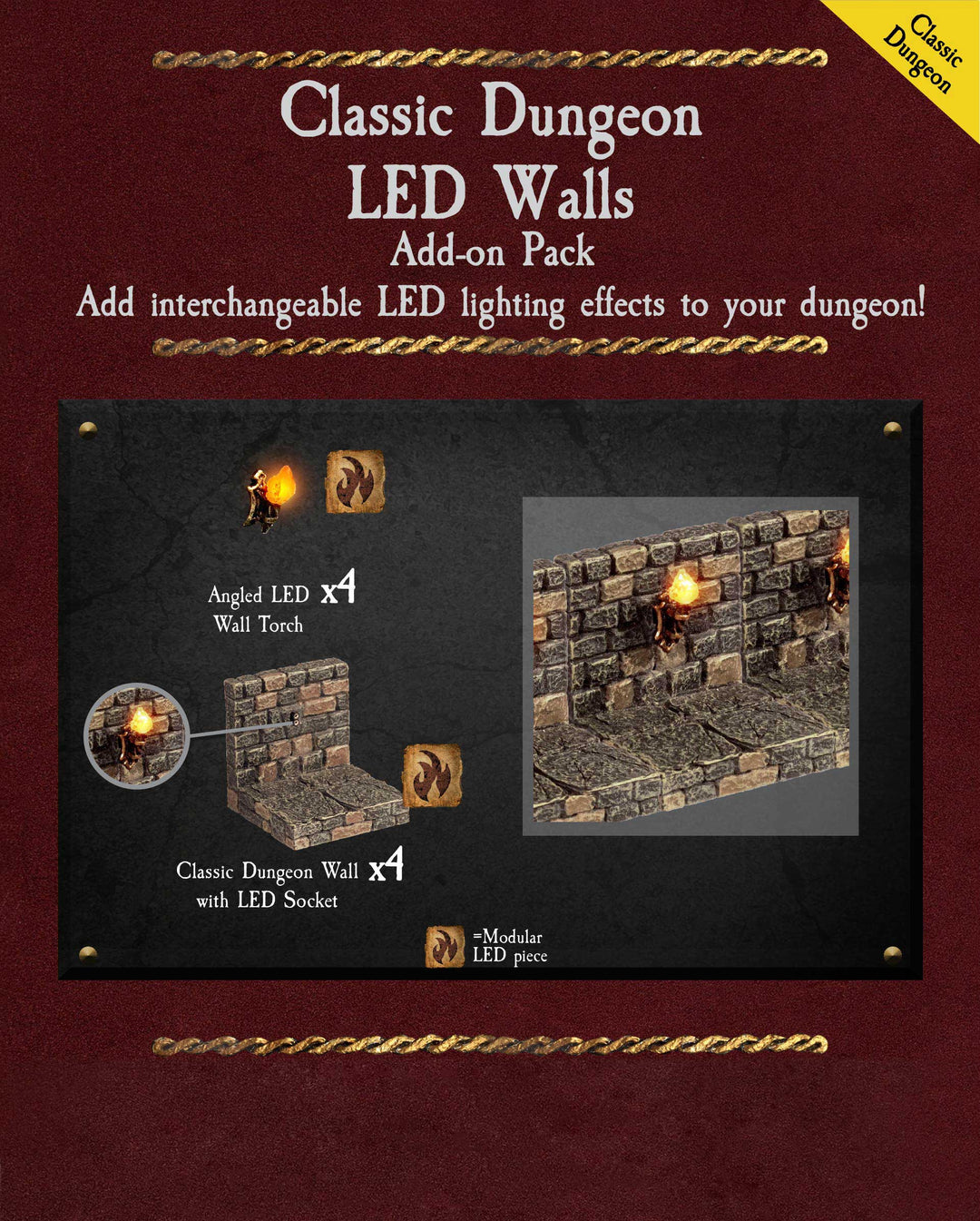 Classic Dungeon LED Walls - Painted