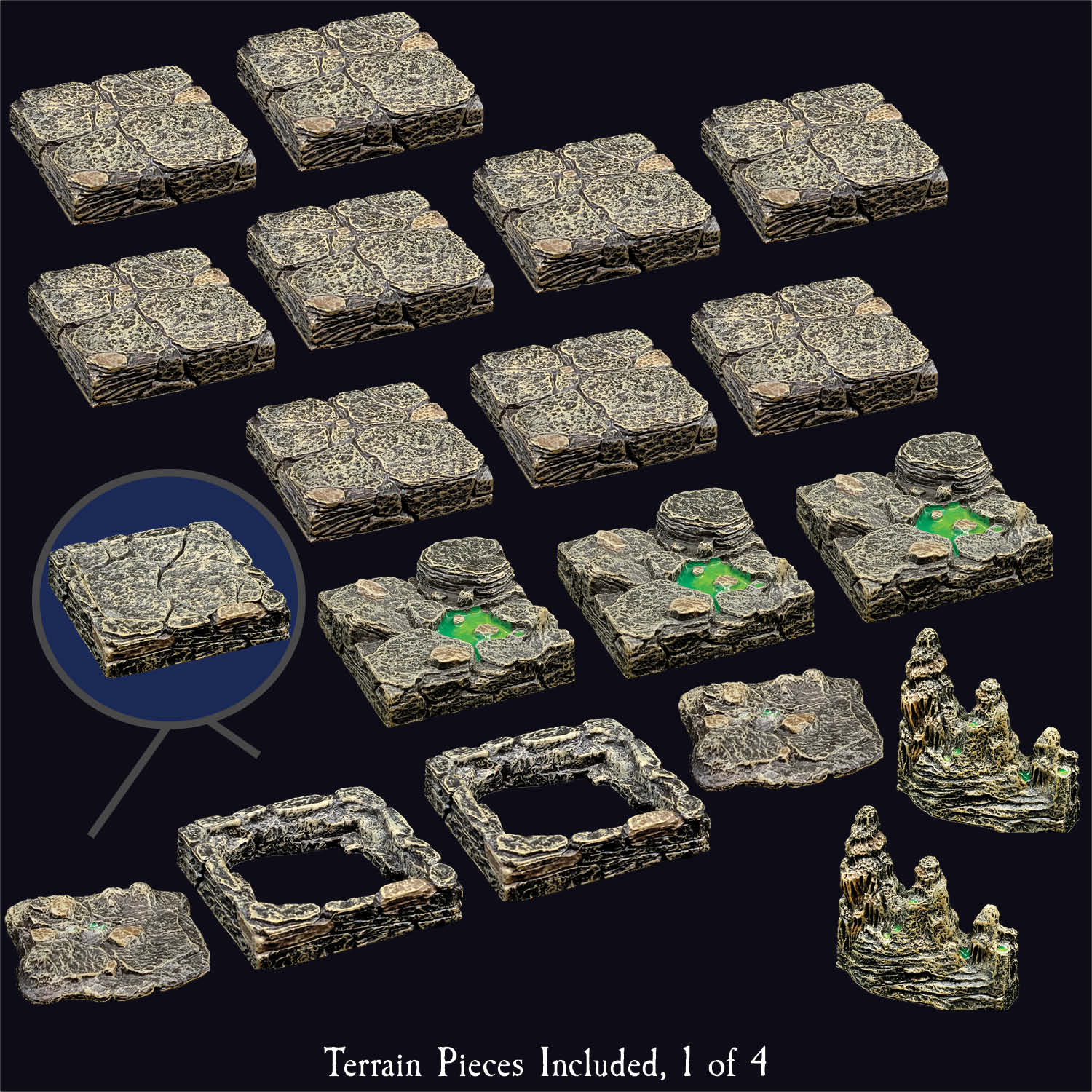 Dwarven Forge Core Cavern Mega Set - Hand Painted Modular Core D&D