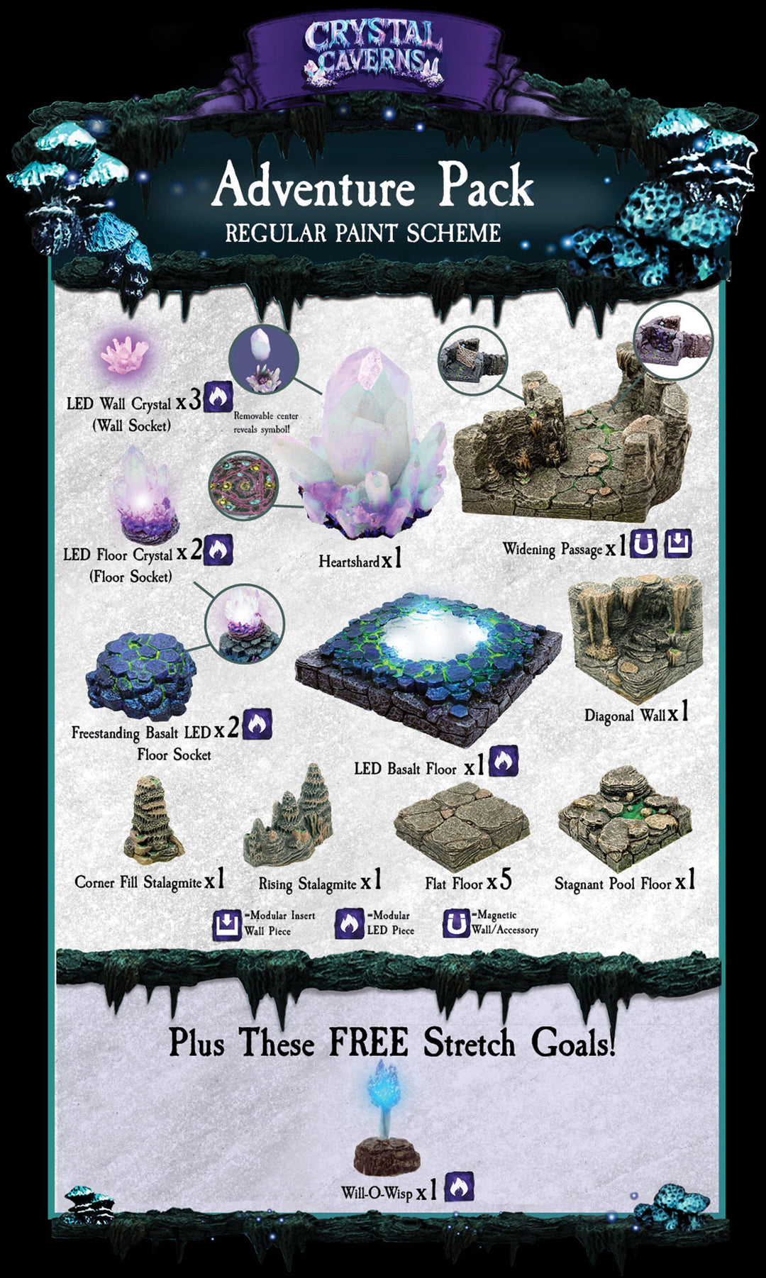 Encounter 13 - Crystal Cavern - Option with Standard Cavern (Painted)