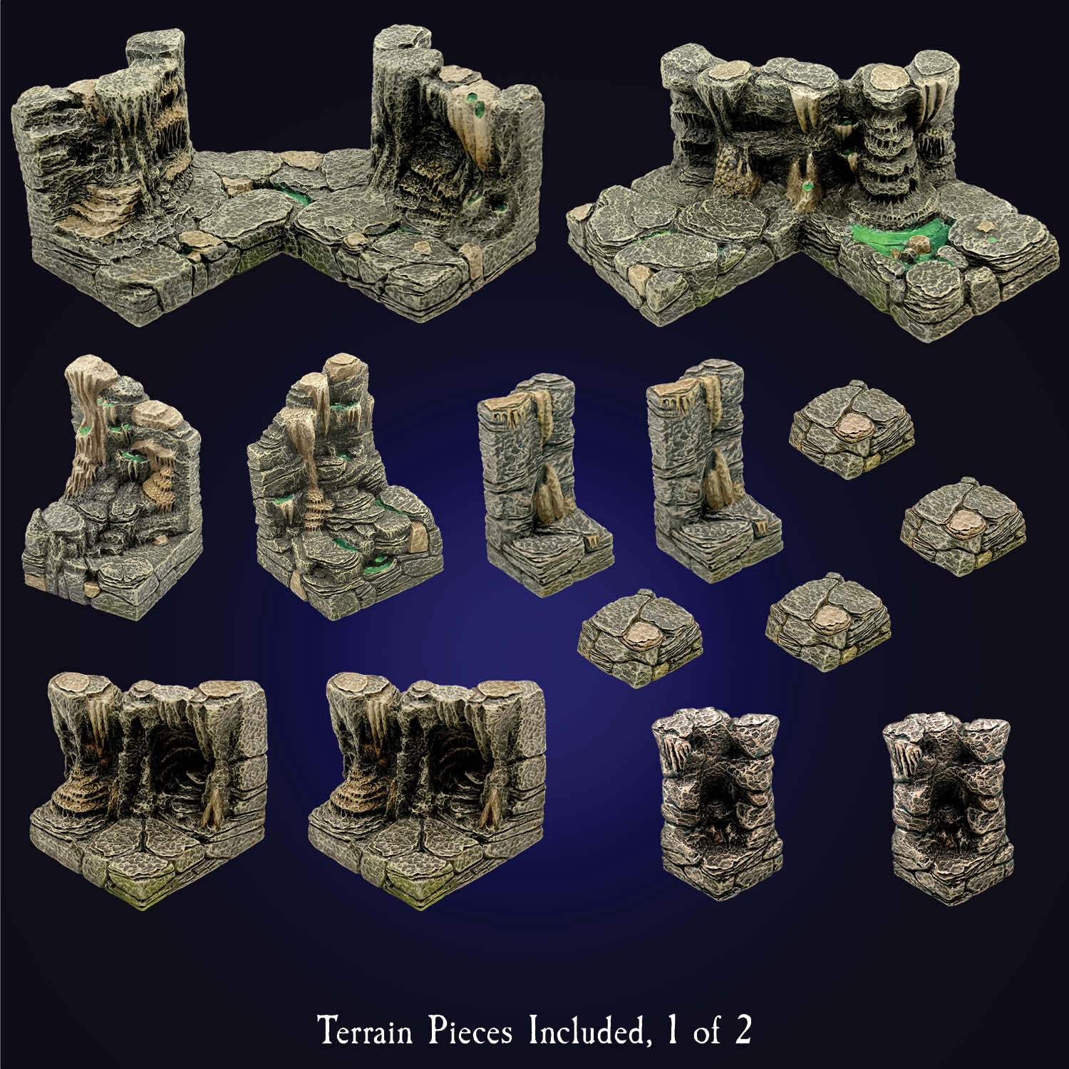 Dwarven Forge Advanced Caverns Builder Set - Hand Painted Modular