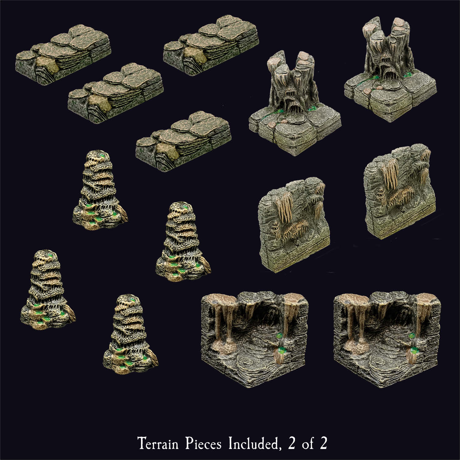 Dwarven Forge Advanced Caverns Builder Set - Hand Painted Modular