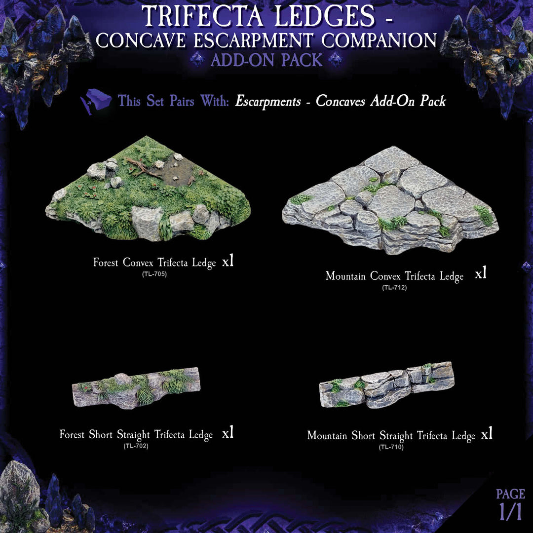 Trifecta Ledges - Concave Escarpment Companion Pack (Painted)