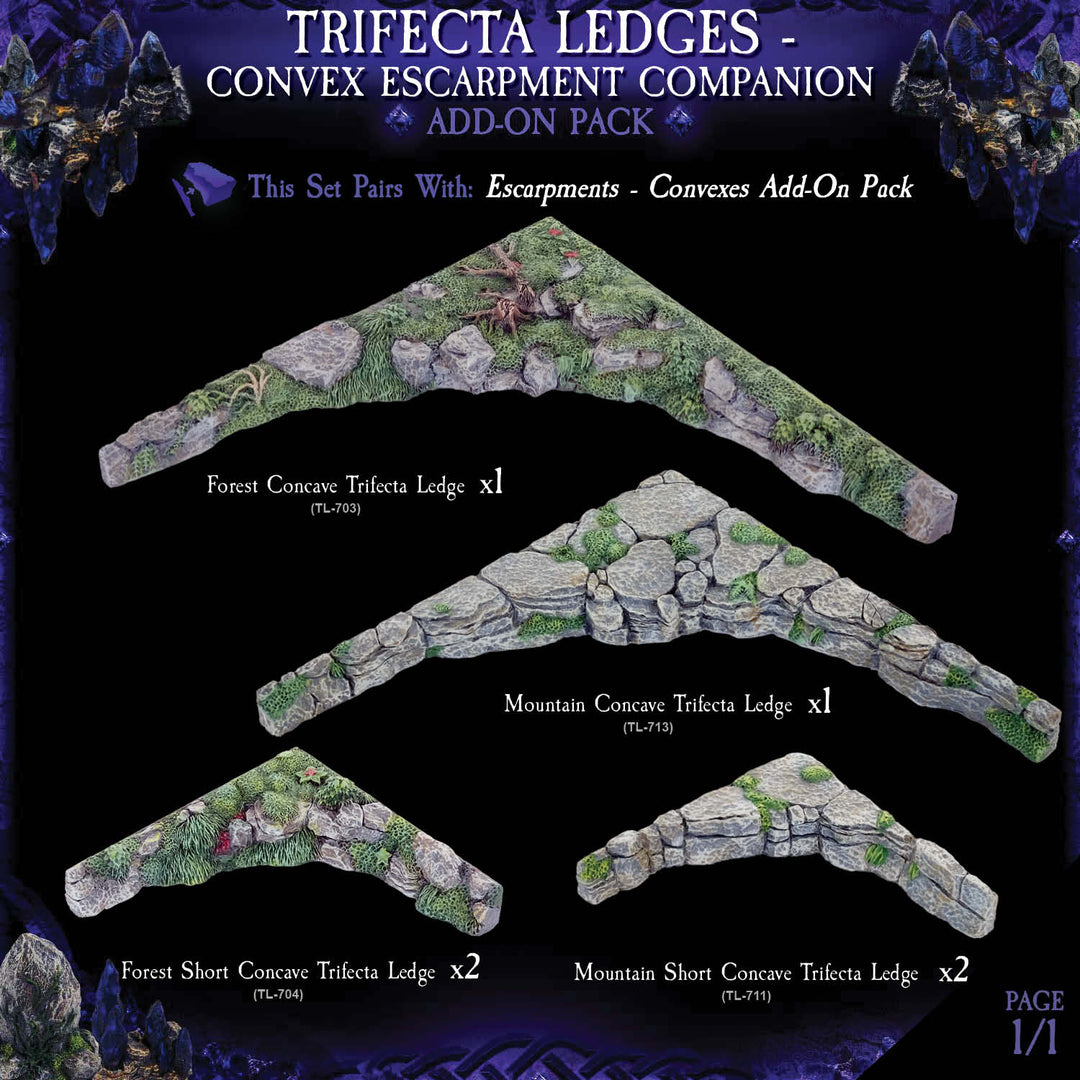 Trifecta Ledges - Convex Escarpment Companion Pack (Painted)