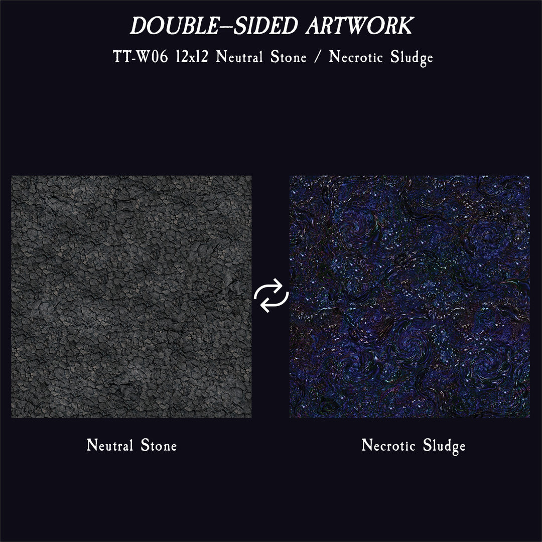 Terrain Tray Single 12" x 12": Neutral Stone/Necrotic Sludge