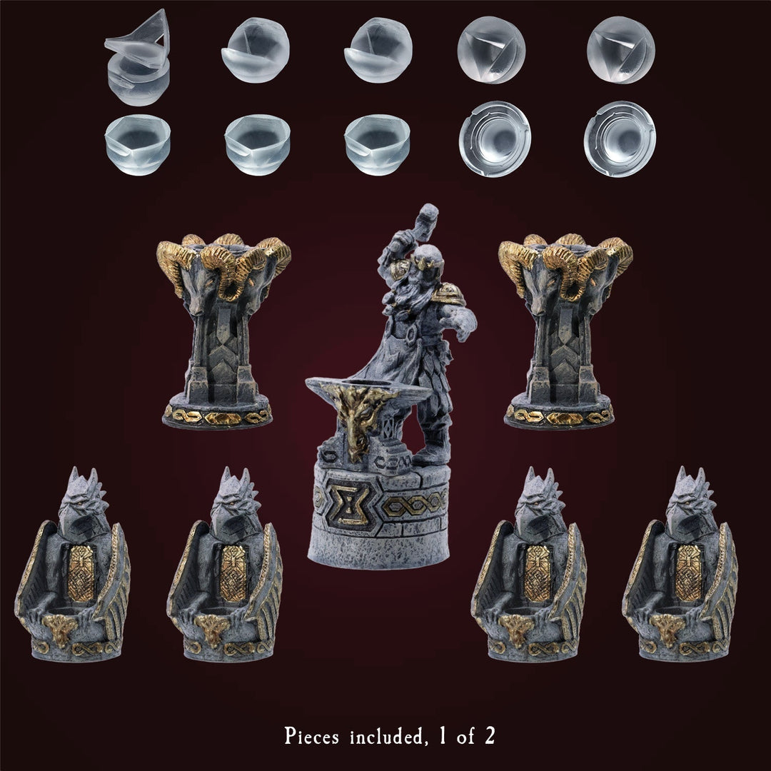 Reliquaries - Seven-die Display w/Summoning Circle: Choose Your Favorite